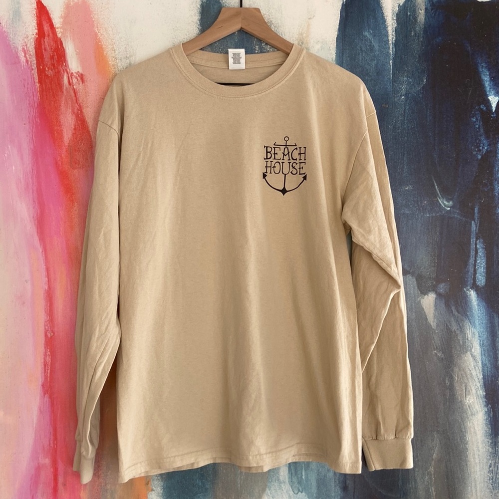 🔥EC🔥Gildan Front/Back Design 100% Cotton Beach House Long Sleeve Shirt.